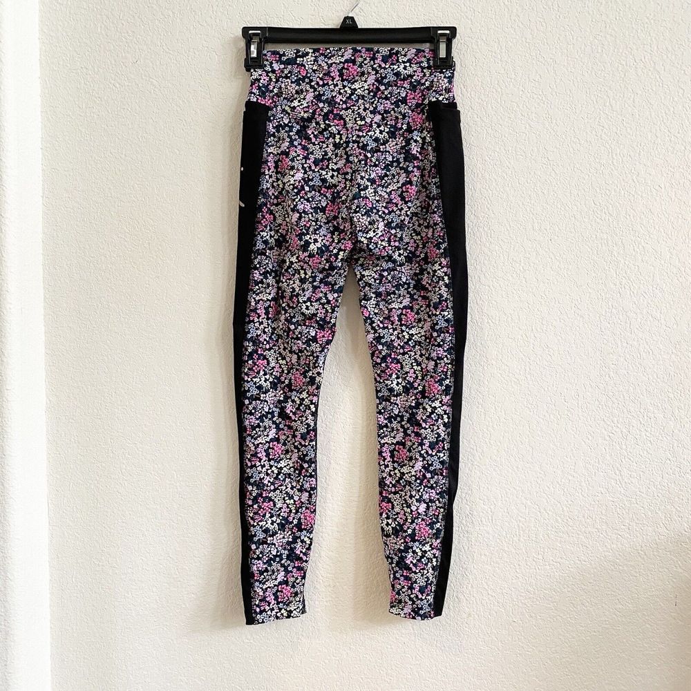 Victoria Secret Pink Black Floral Ultimate Leggings Workout Athleisure X Small